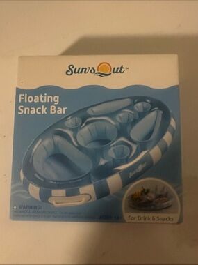 Kids Blue & White Inflatable Floating Snack Bar